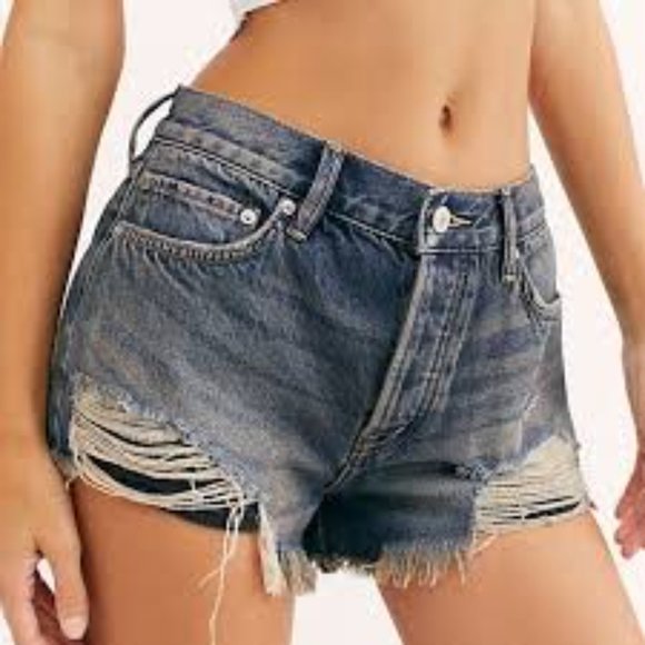 Free People Loving Good Vibrations Cuttoff Jean Shorts 26 - Picture 3 of 6